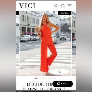 NWT Vici orange jumpsuit